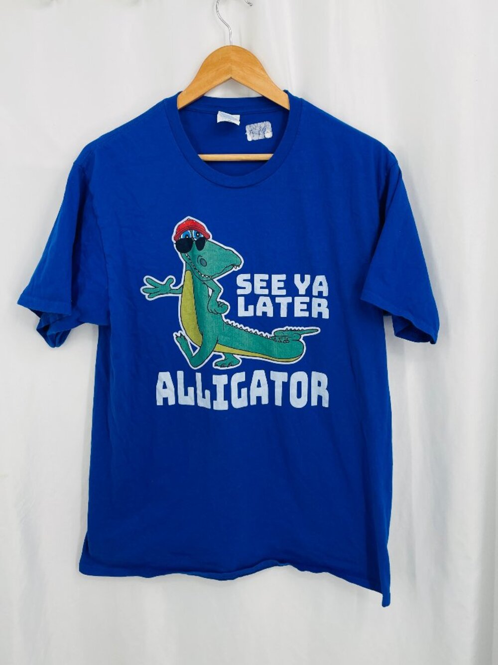 Port & Co Custom See Ya Later Alligator Blue Short Sleeve Shirt